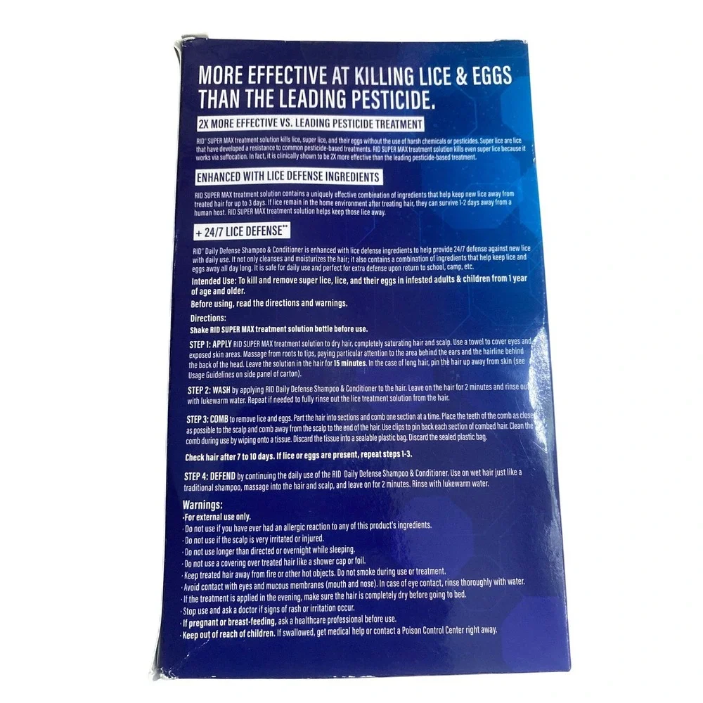 RID Super Max‎ 5 in 1 Complete Lice Treatment Kit Pesticide Free Exp 11/2027
